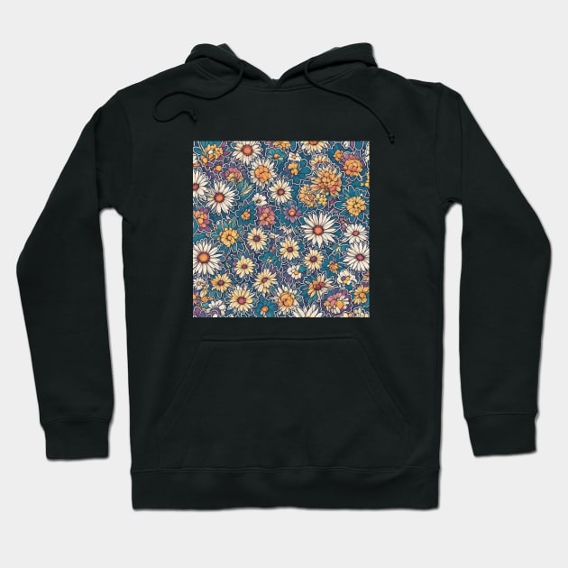 Daisies Minimalist Flora Vintage Retro Since Hoodie by Flowering Away